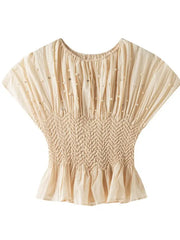 Additional view of Pleated Blouse with Pearls and Diamonds by EllyNDale from Robin Boutique.