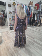 Maxi Low V Dress in "Clematis Floral" by IPNG Design