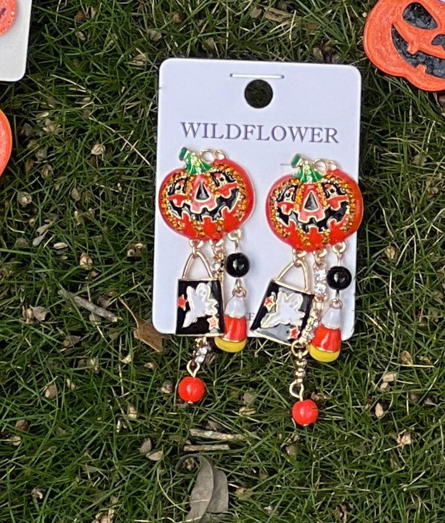 Jack O'Lantern Theme Earrings - Robin Boutique-Boutique 