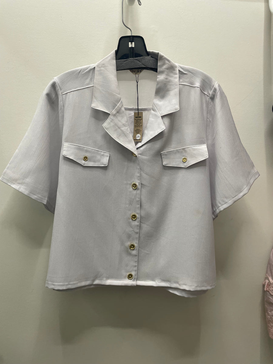 Reworked Flowy Crop Button Down #126