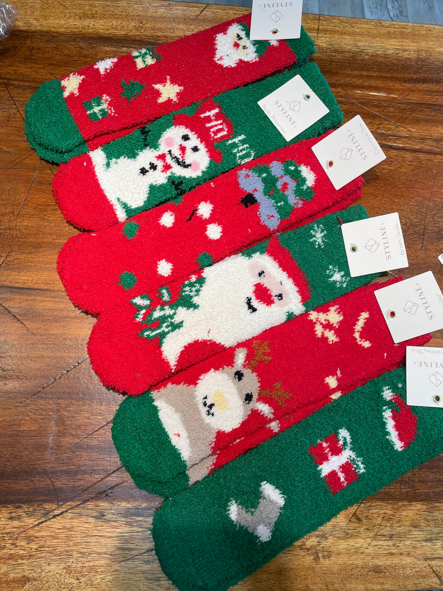 Ultra Soft Chenille Socks in Ho Ho Ho