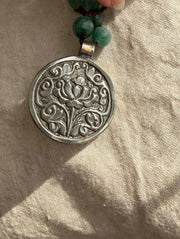 Carved Jade Rose Necklace by Tara Gasparian
