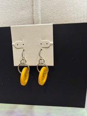 Yellow Button Earrings by The Vintage Jewel