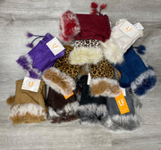 Fingerless Faux Fur Trim Glove LOG 079 - Robin Boutique-Boutique 