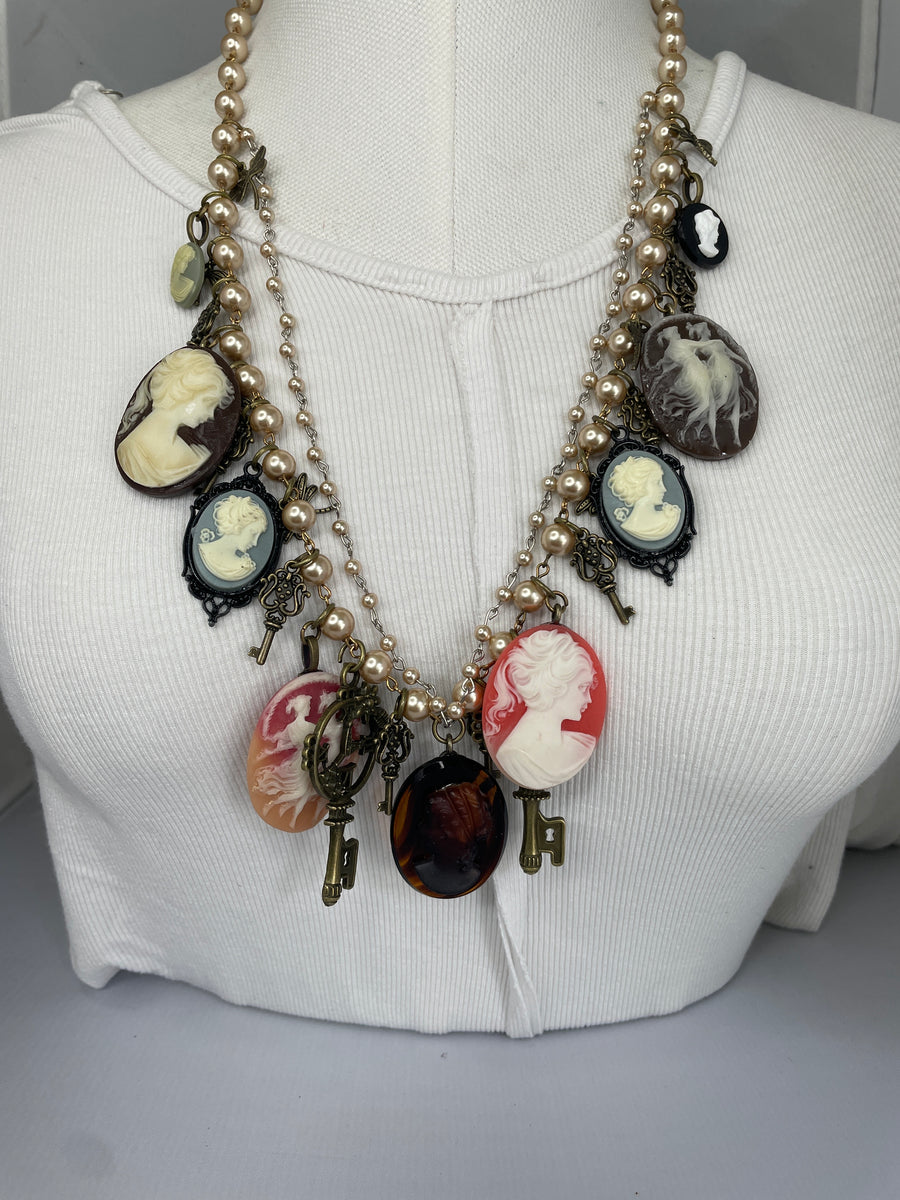 Cameo Charm Rectangle Necklace by Gina