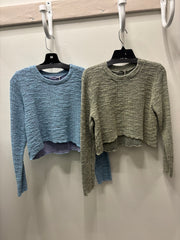 Texture Crop Pullover by Cut Loose