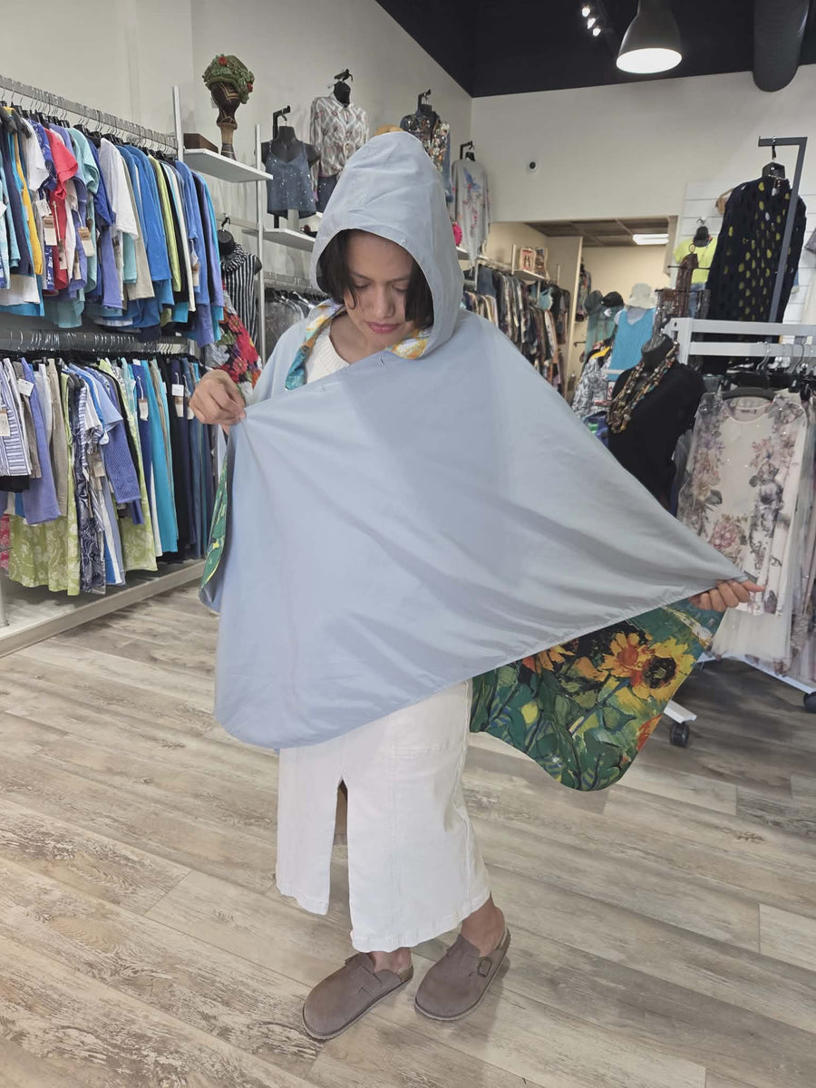 Raincape Poncho in Sunny Days Print by Inoah