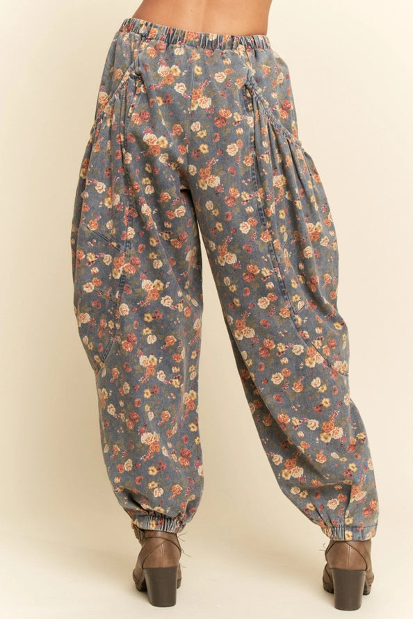 Denim Blue Flower Pants by Davi & Dani