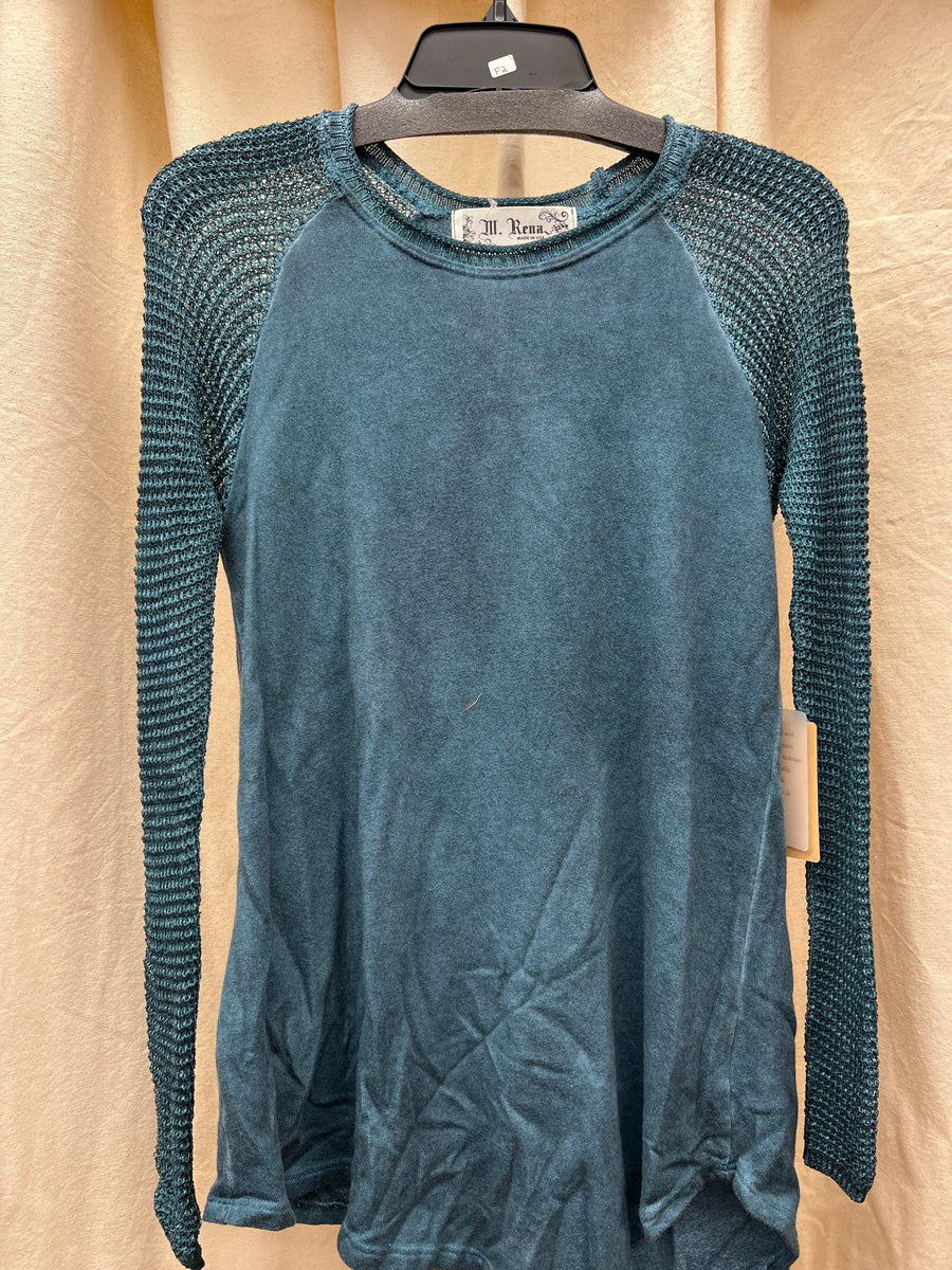 M. Rena raglan mix media pullover - Robin Boutique-Boutique 