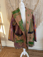 Fine Kantha Drifter Coat #224 by Kantha Bae