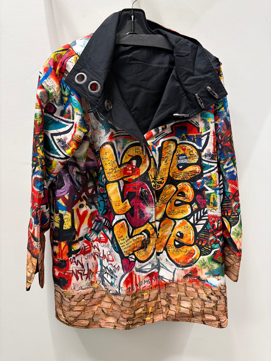 Street Art Reversible Rain Coat