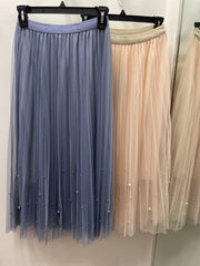 Fairy Pleated Mesh Skirt with Pearls by EllyNDale