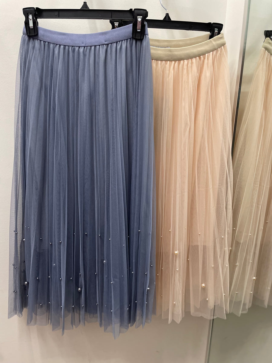 Fairy Pleated Mesh Skirt with Pearls by EllyNDale
