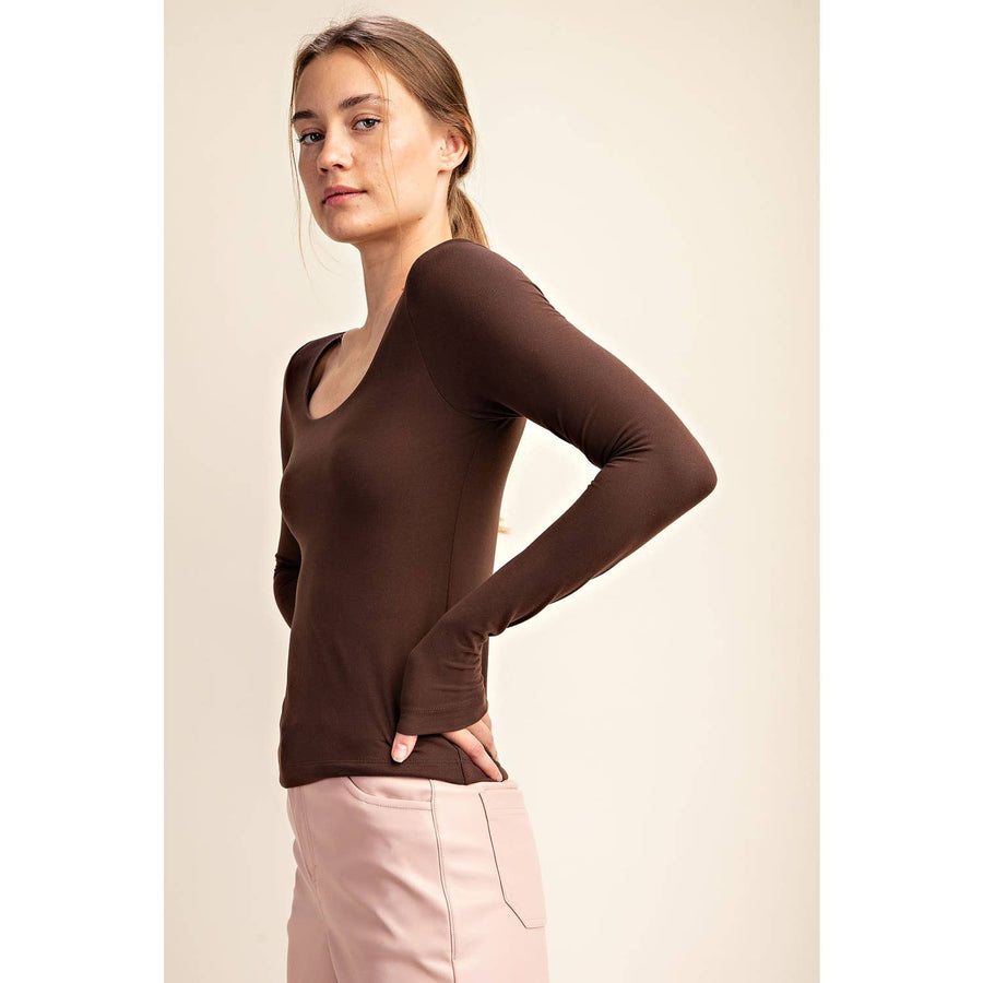 RECYCLED BUTTER ROUND NECK TOP T9967 Robin Boutique