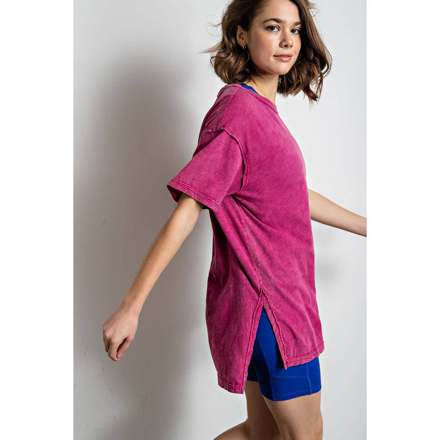 Mineral Washed Short Sleeve Tee by Rae Mode T9774 Robin Boutique