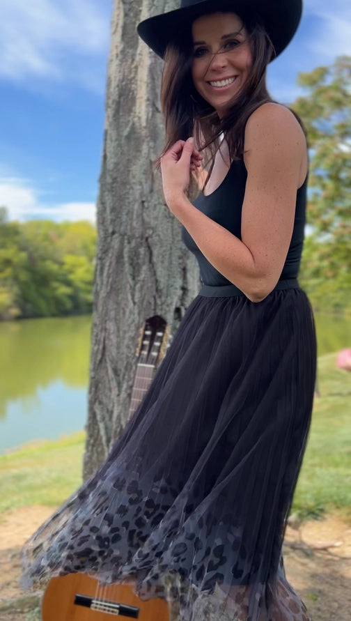 Fairy Pleated Mesh Skirt with Leopard Print by EllyNDale Robin Boutiuqe