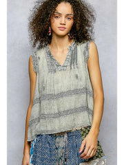 Cotton Lace Detail Tank