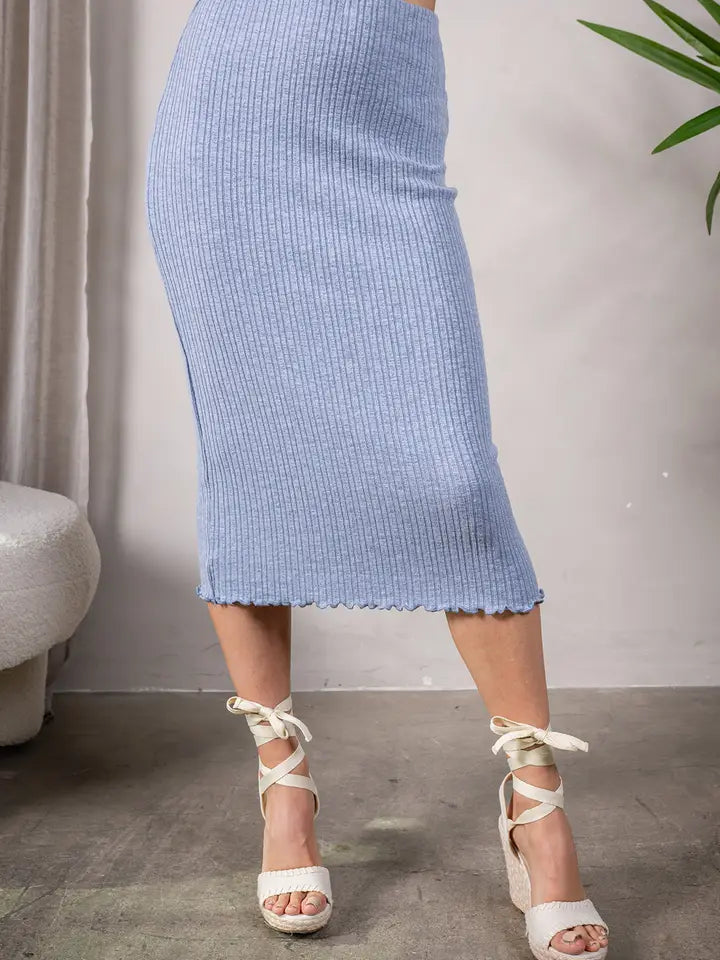 Poor Boy Rib Knit Skirt