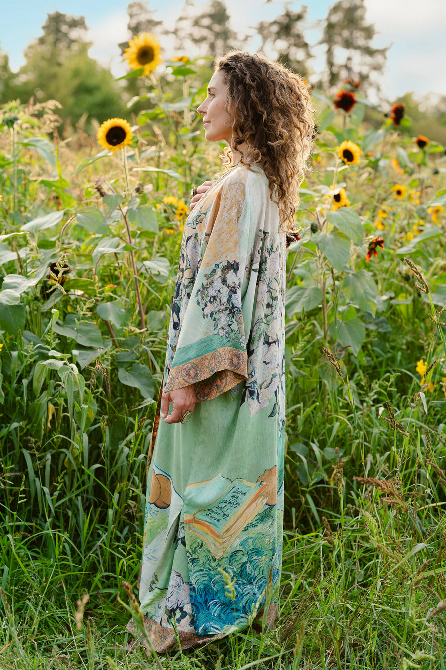 Additional view of I Paint My Dream Van Gogh Opera Duster Kimono Robe from Robin Boutique.