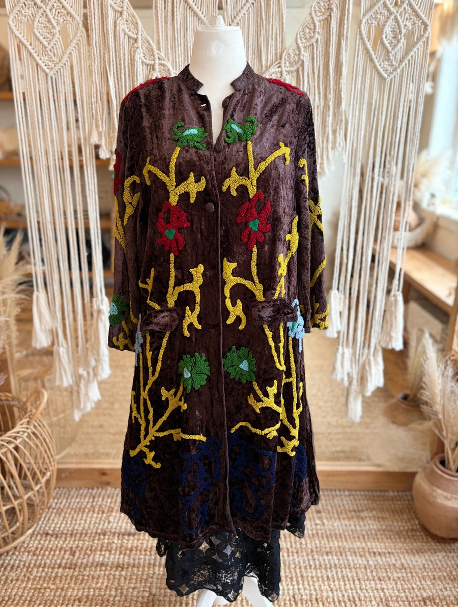 Velvet Garden Embroidered Coat by Paper Lace