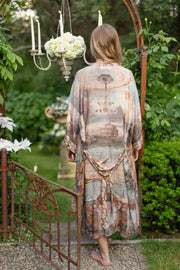 Additional view of Imaginarium Opera Duster Kimono Robe with Moon, long length from Robin Boutique.