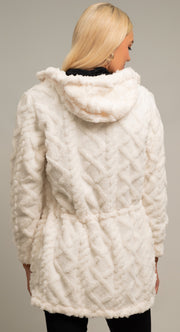 Super Soft Faux Fur Zip Front Jacket With Hood SR2672