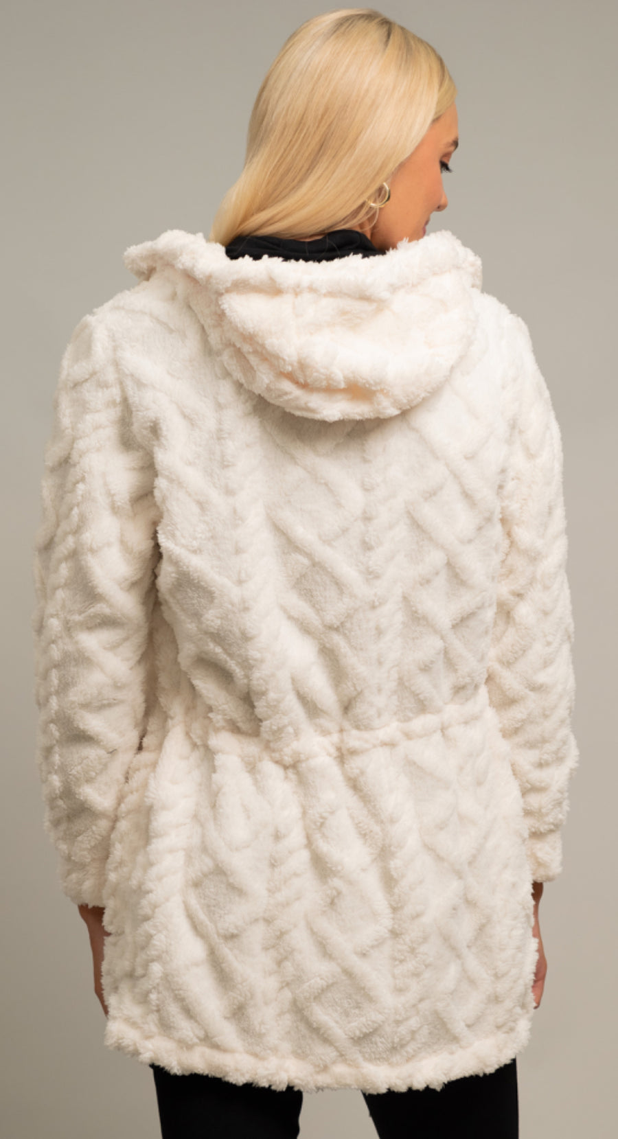 Super Soft Faux Fur Zip Front Jacket With Hood SR2672