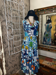 Mixed Long Ruffle Dress in Cool Blue by Jams World