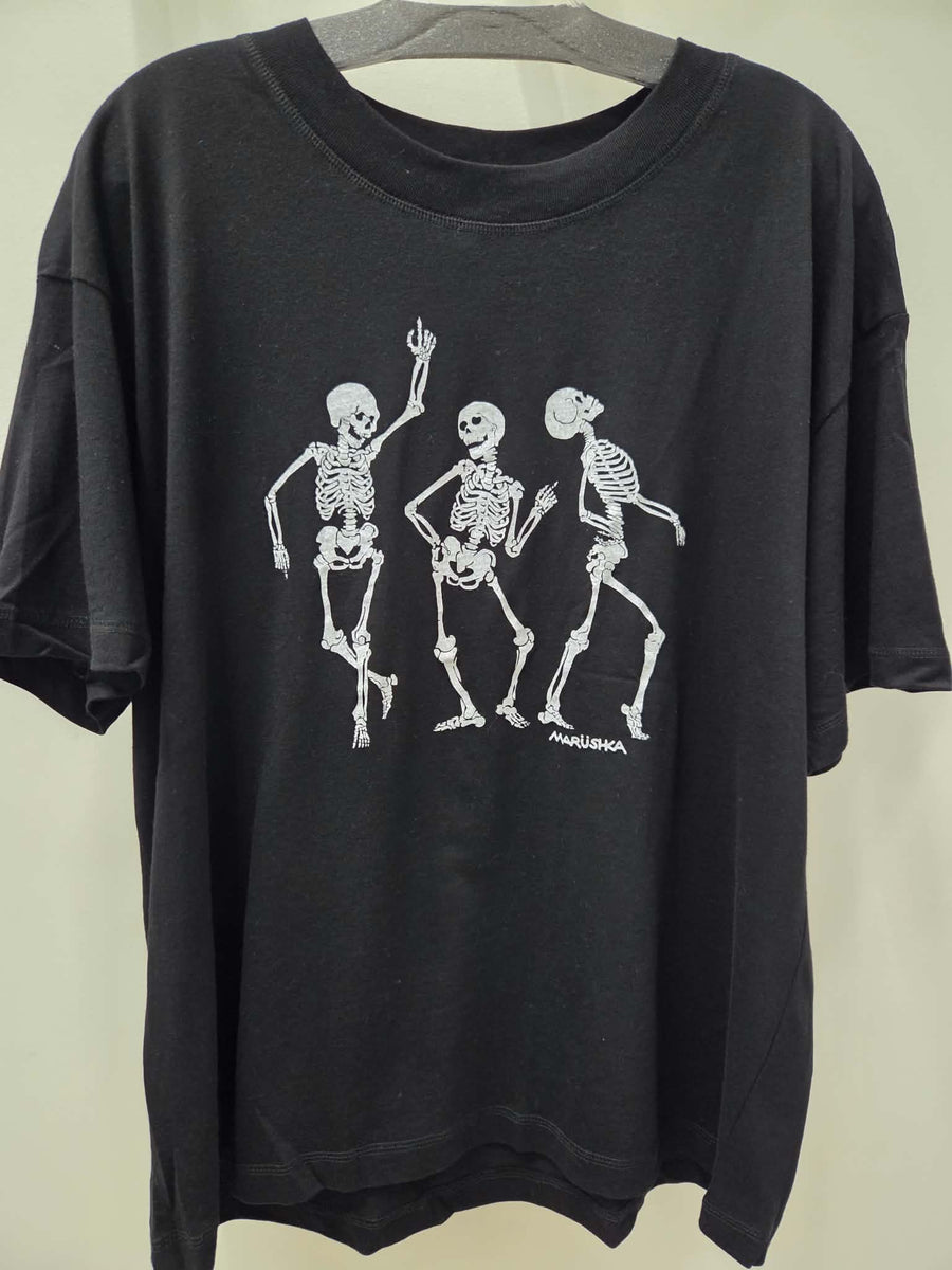 Dancing Skeletons Tee by Marushka - Robin Boutique