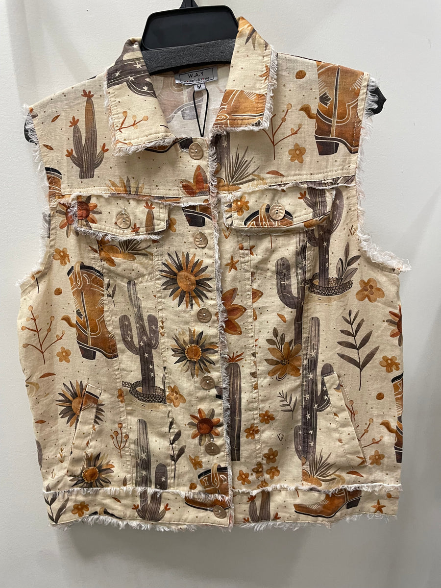 Desert Dreamer Linen Vest by WAY