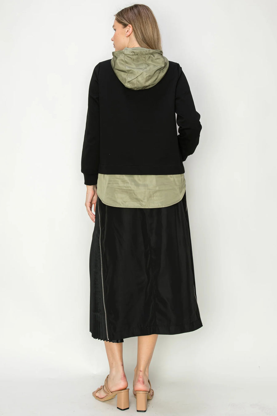Kaylee Hoodie Top & Skirt in Black by Joh Robin Boutique