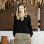 Kaylee Hoodie Top in Black by Joh Robin Boutique
