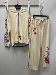French Terry Embroidered Zip Hoodie by Paparazzi