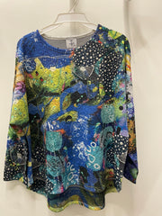 3/4 Sleeve Dolman Sweater in Marine Print by Inoah