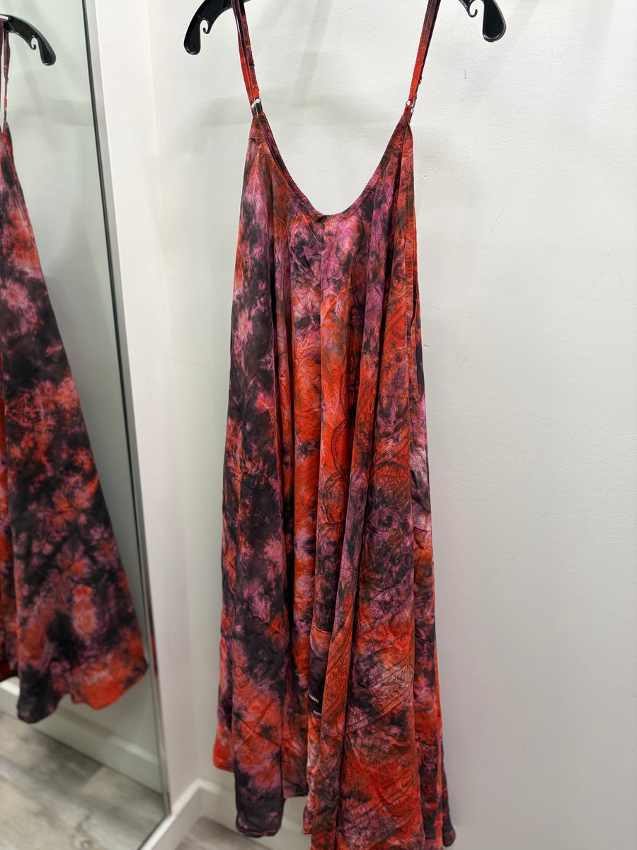 Crepe Sari Moonchild Slip Dress #249 by Kantha Bae