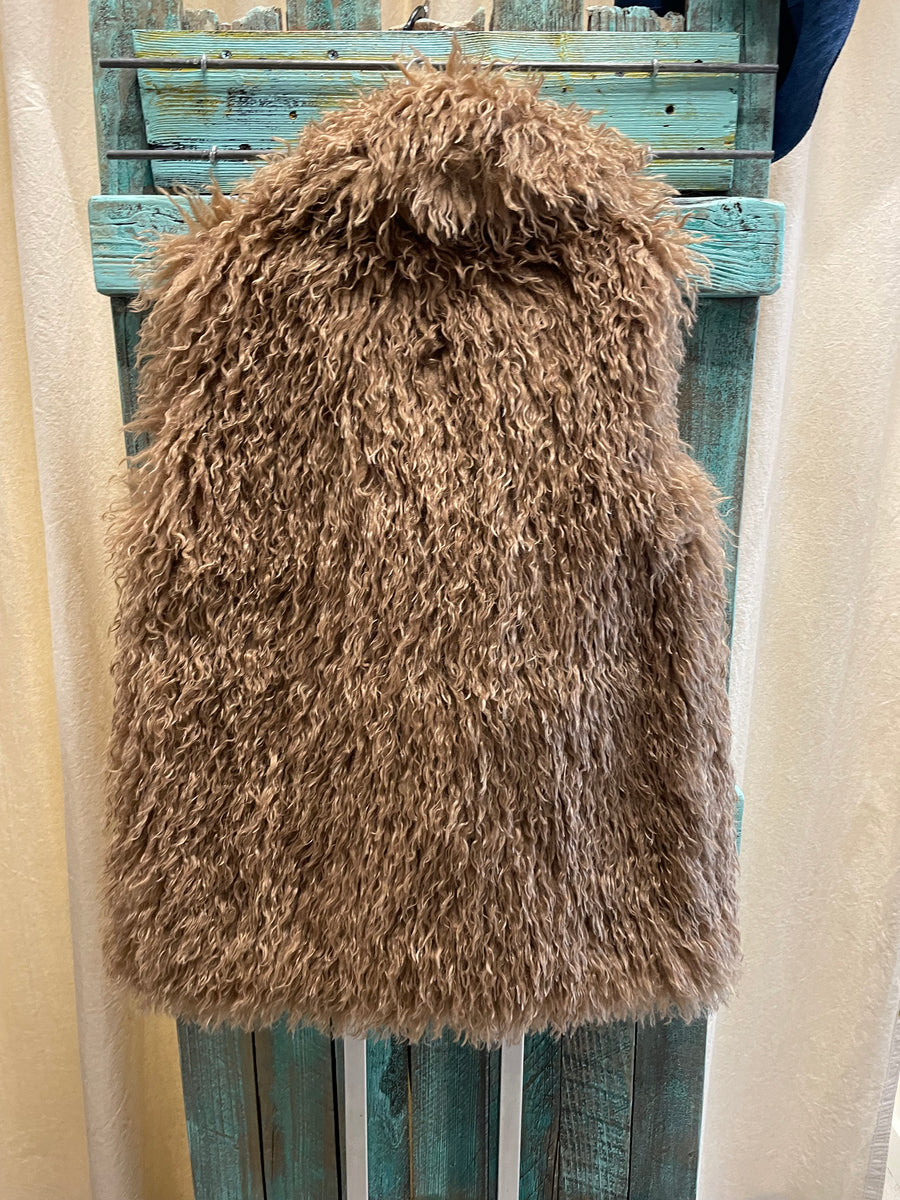 Mongolian Fur Jacket in Beige