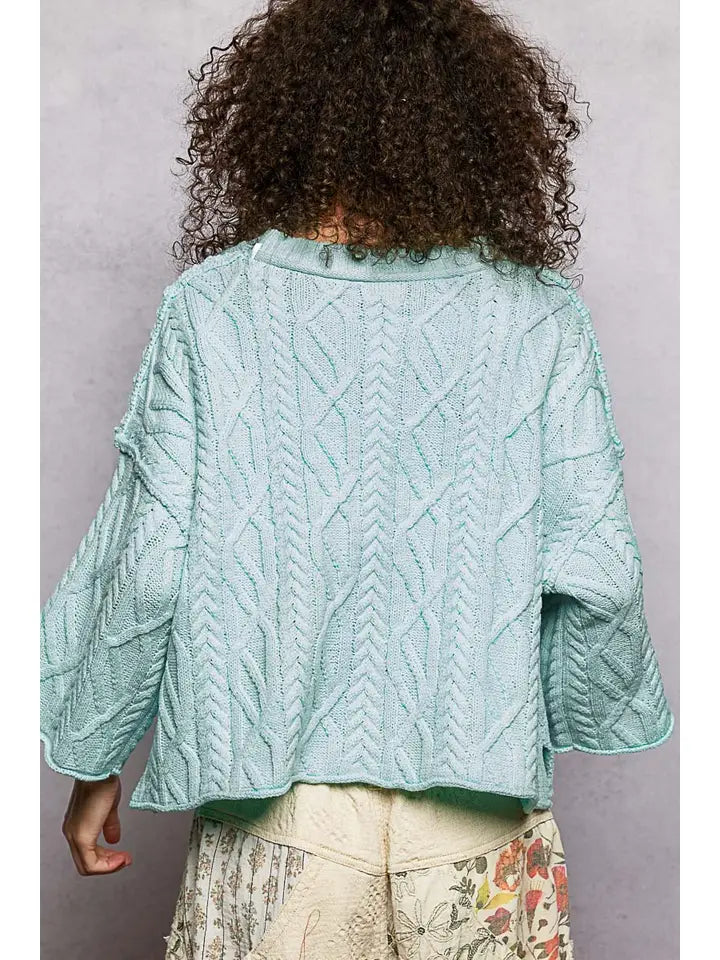 Cozy Knit Cropped Oversized Sweater