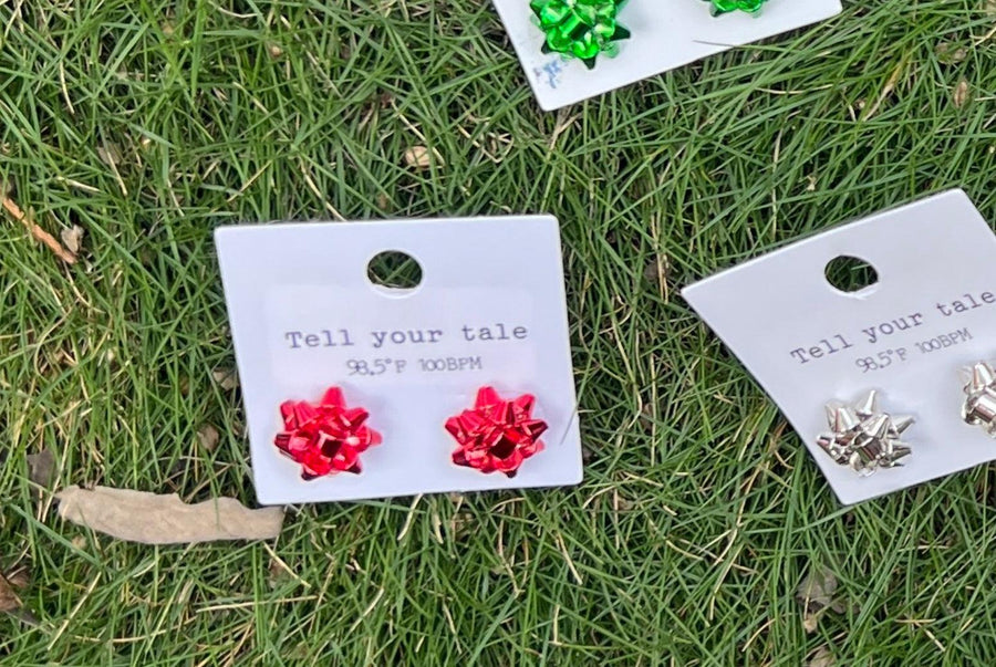 Christmas Bow Earrings - Robin Boutique-Boutique 