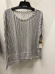 Cotton Slub Easy V Tee in Canyon Stripe by Escape