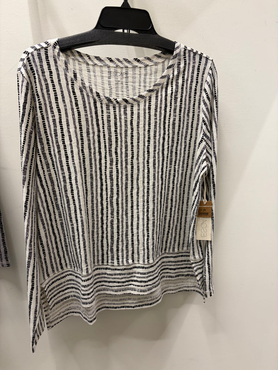 Cotton Slub Easy V Tee in Canyon Stripe by Escape
