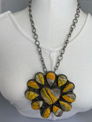 Bumble Bee Jasper Floral Love Short Necklace Robin Boutique