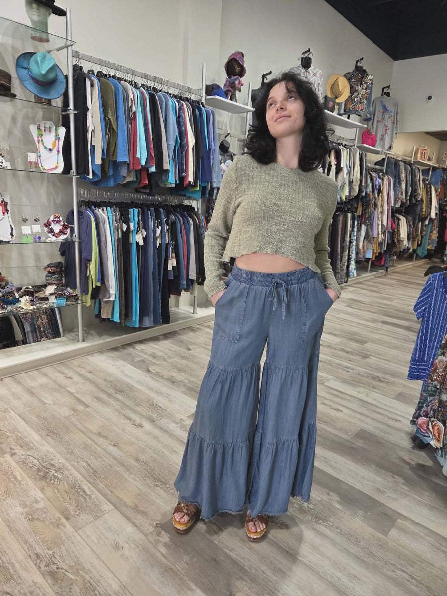 Texture Crop Pullover by Cut Loose