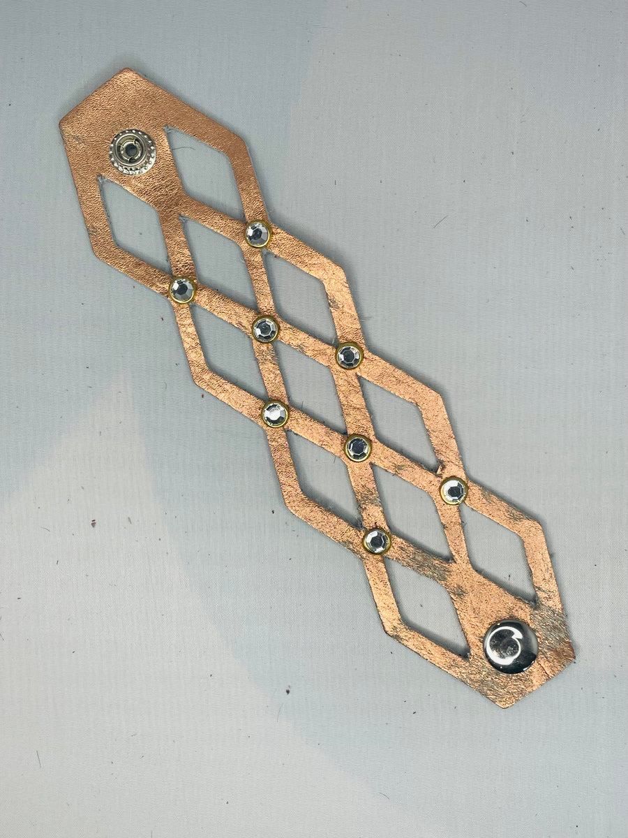 Geometric Leather Bracelet Cuff