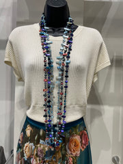 Tidal Glow Irregular Shell & Glass Necklace