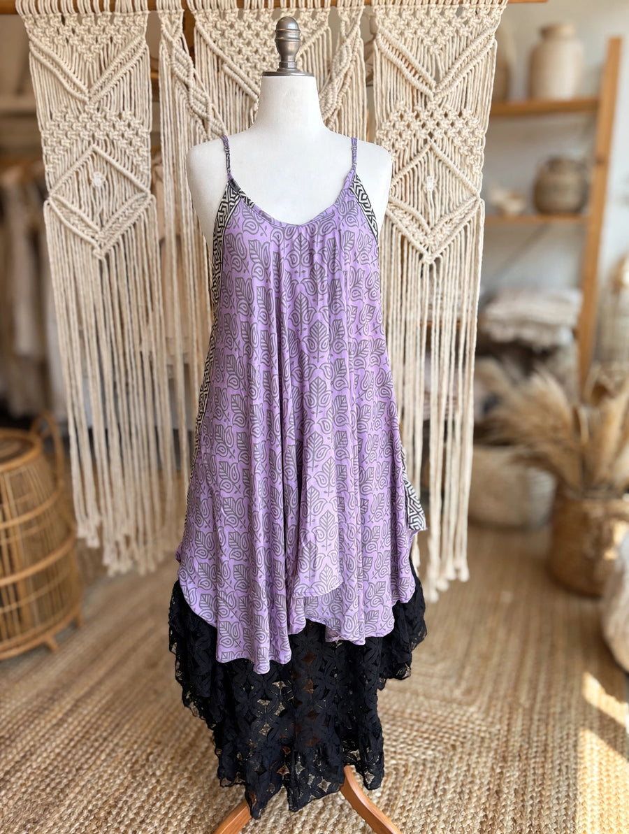 Rasgulla Sari Moonchild Mini Dress #021 by Kantha Bae