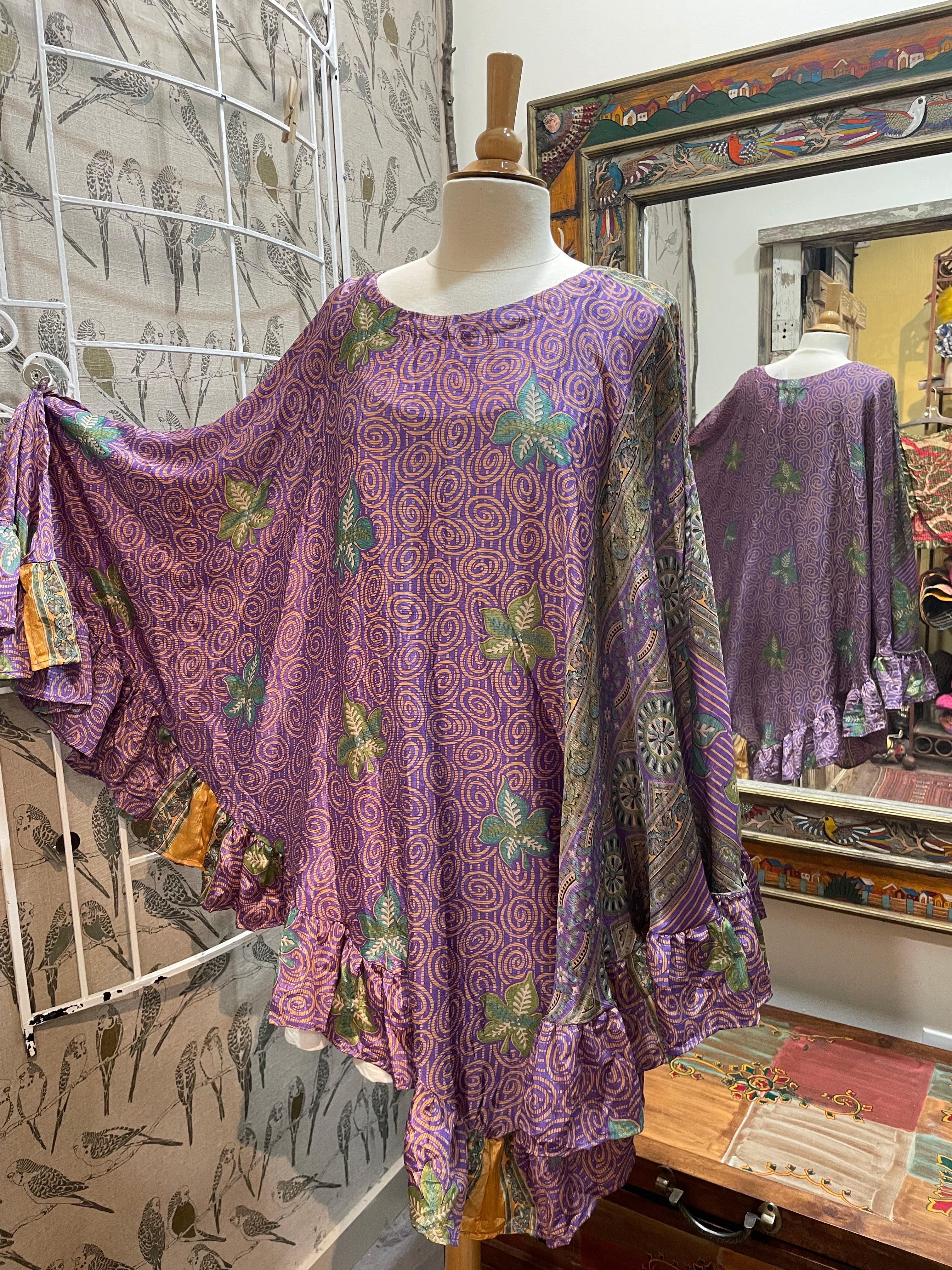 Silk Float Away Cape #008 by Kantha Bae