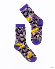 Dracula Scary Cute Shimmer Sheer Crew Sock Robin Boutique