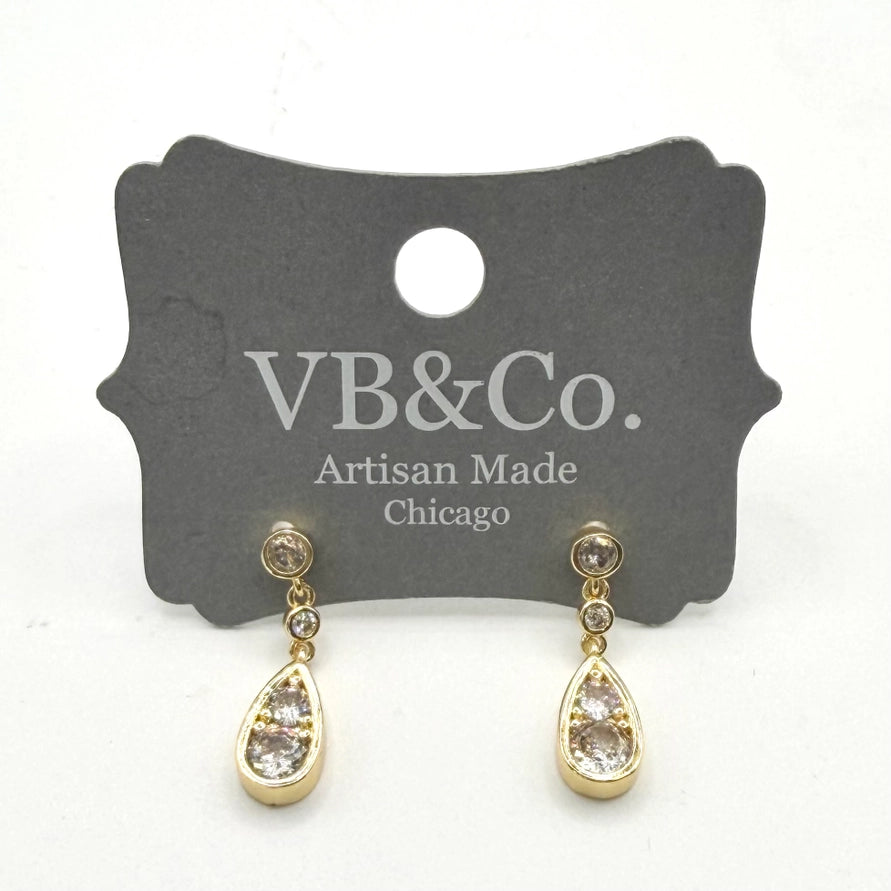 Dainty Crystal Teardrop Earrings from Robin Boutique.