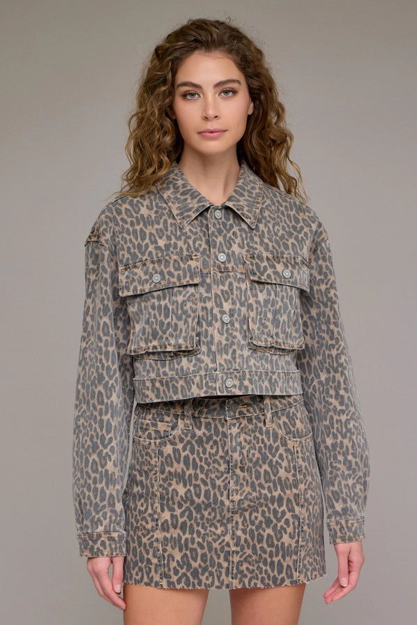 Cheetah Cargo Jacket by Hidden Jeans