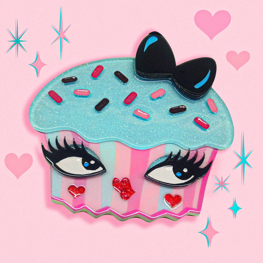 Cupcake Cutie Brooch by Miss Fluff x Lipstick & Chrome Robin Boutique